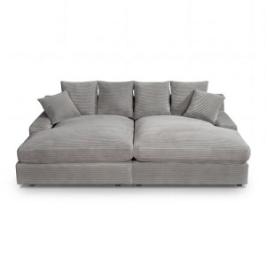 Bessagi Home Big Sofa Loveseat Eleonora Hellgrau Cord