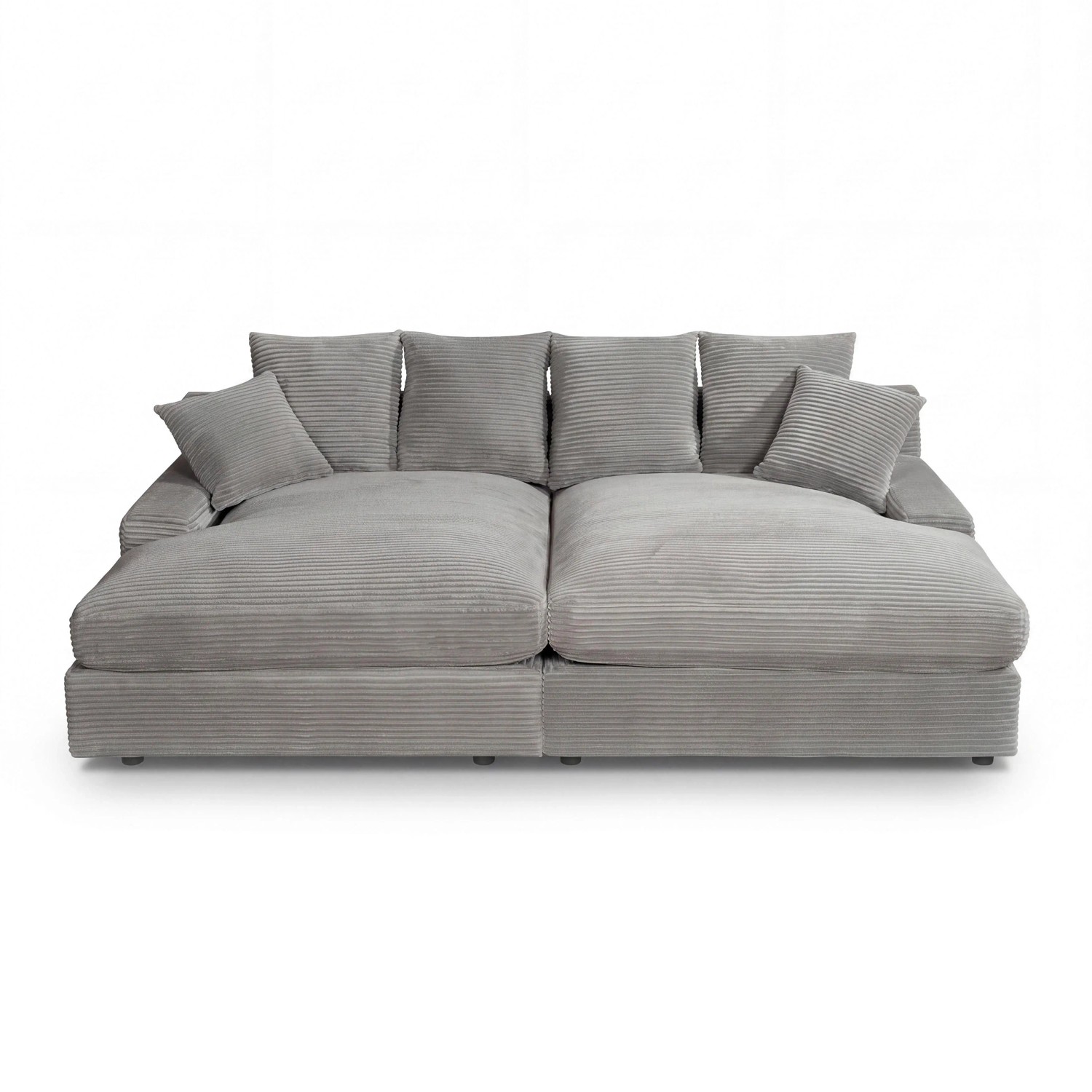 Bessagi Home Big Sofa Loveseat Eleonora Hellgrau Cord