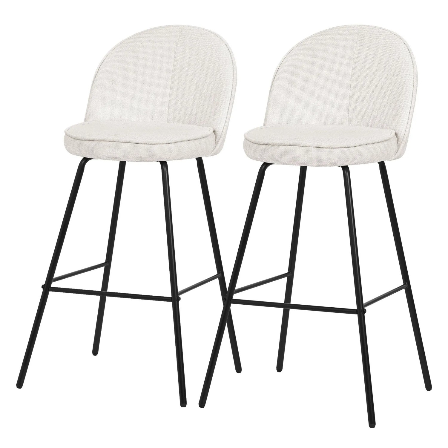 ML-Design Barhocker 2Er Set Beige 75 cm Hoch mit Stoffbezug günstig online kaufen