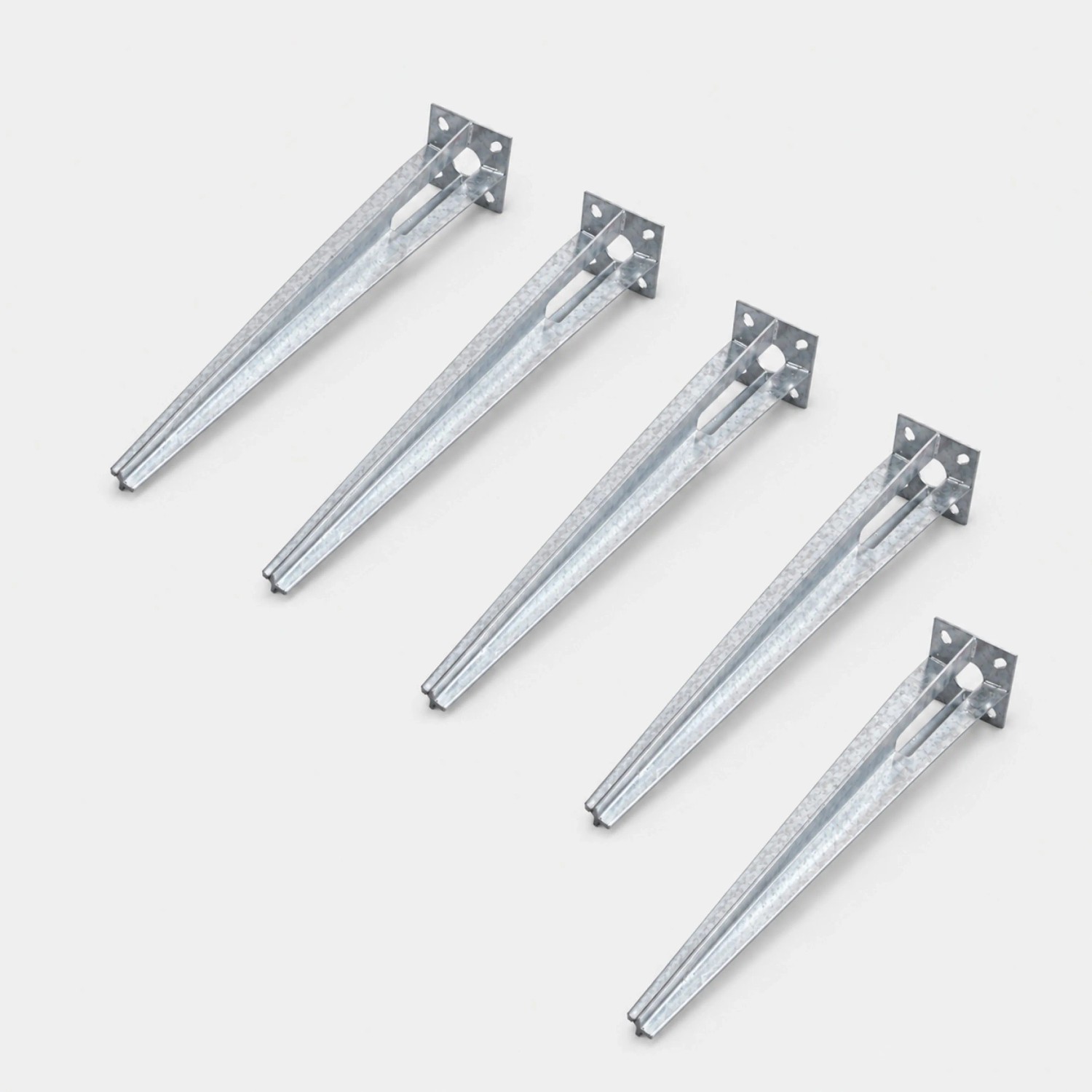 TRUTZHOLM 5x Bodenhülse Durchmesser 34mm 50cm Länge Verzinkt 100x100 mm