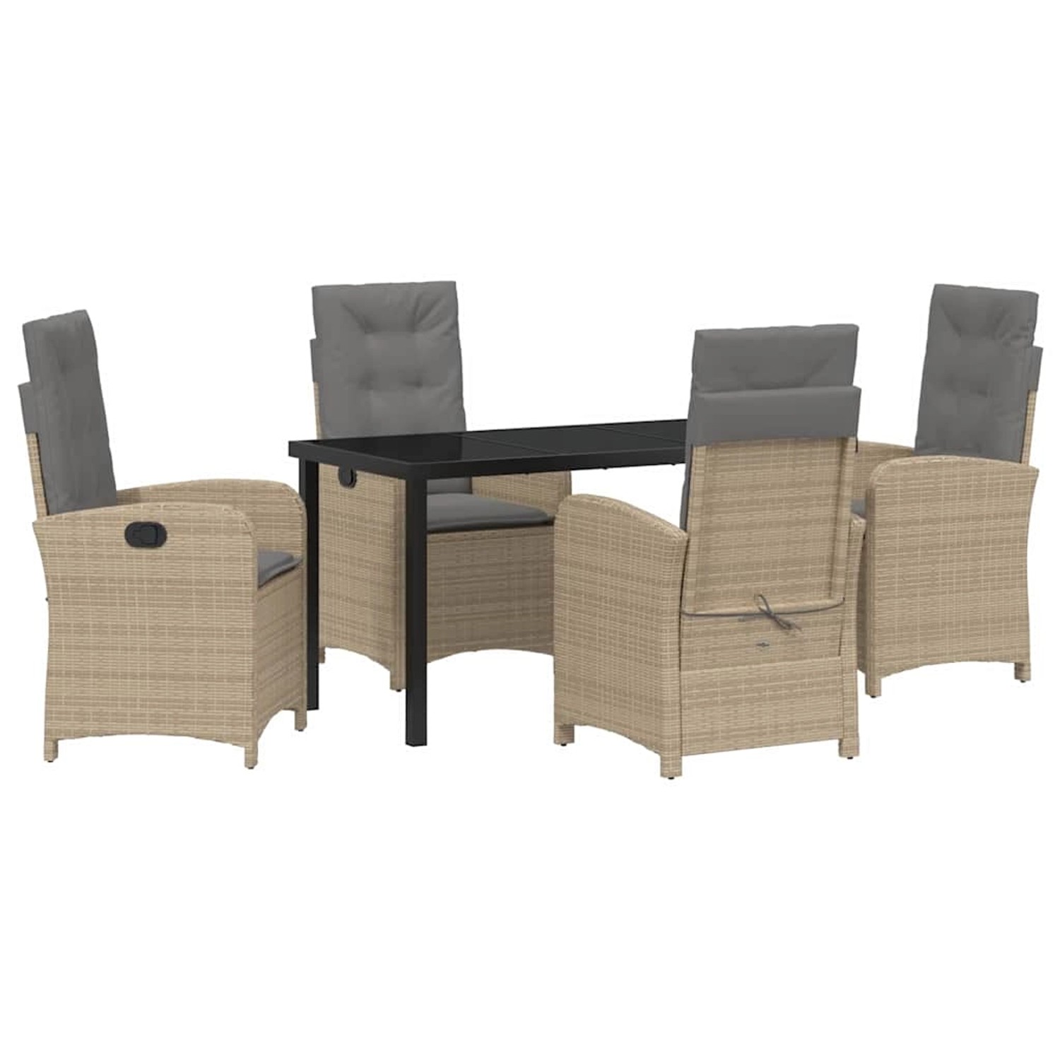 vidaXL Garten Essgruppe 5-Tlg Beige Poly Rattan 3380290 günstig online kaufen