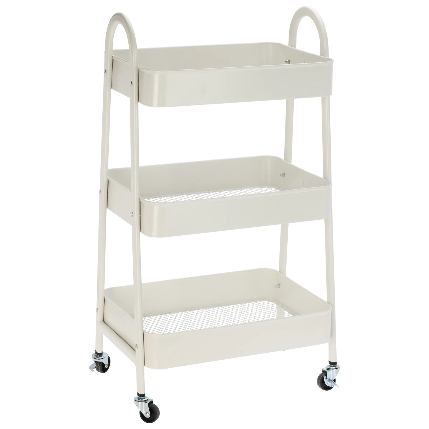 Küchenwagen Eisen 3 Ebenen 44 cm x 31,5 cm x 79,5 cm Weiß