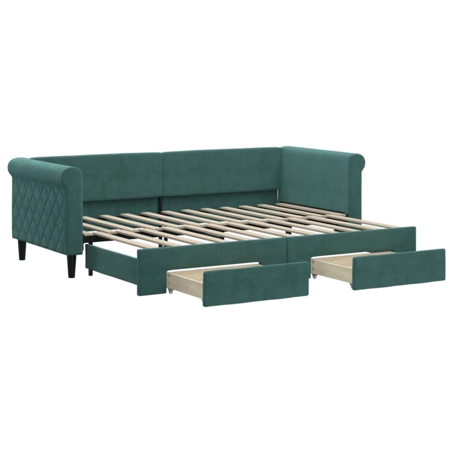 vidaXL Tagesbett Ausziehbar mit Schubladen Dunkelgrün 80x200 cm Samt 319781 günstig online kaufen