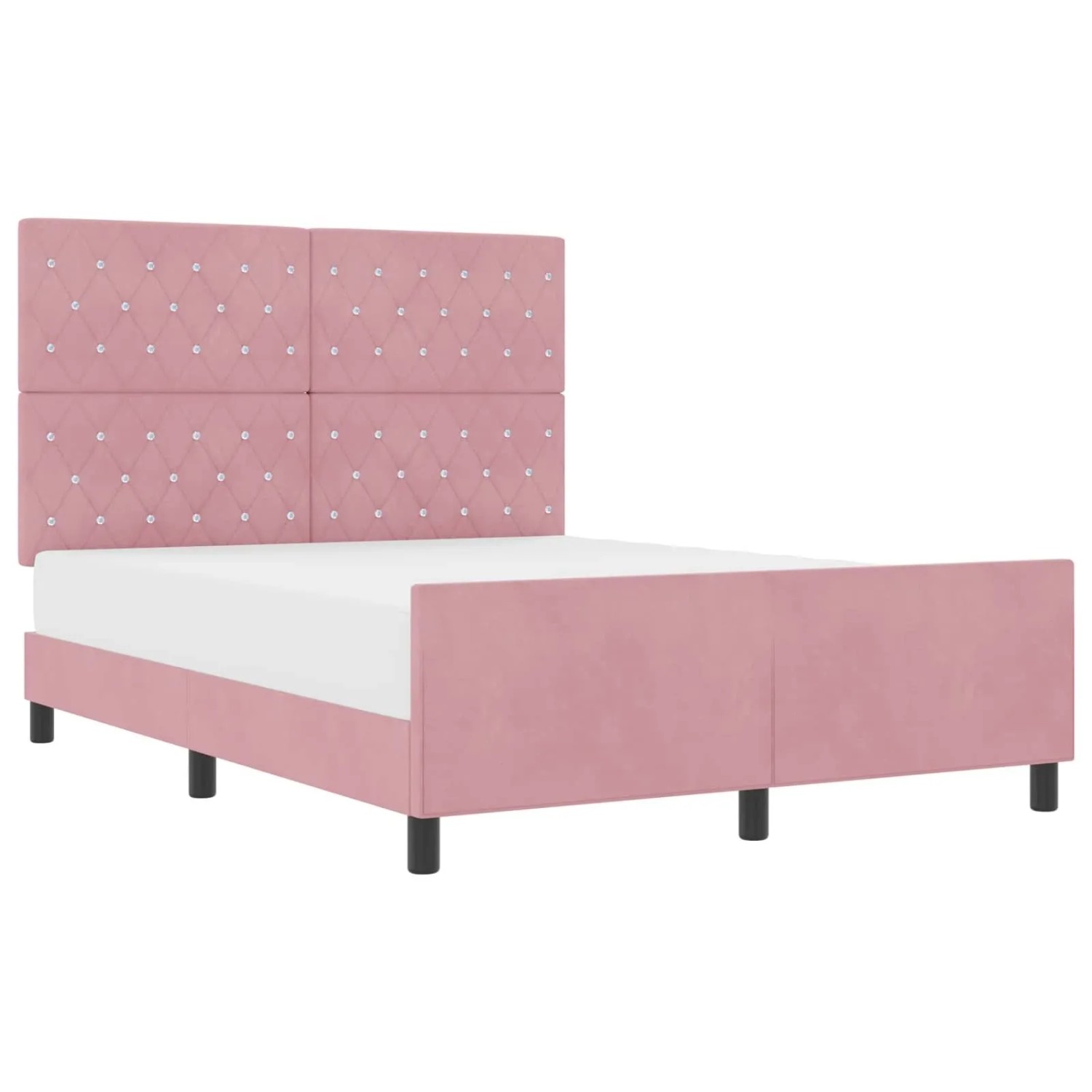 vidaXL Boxspringbett mit Kopfteil Rosa 140 x 200 cm Samt 3344884