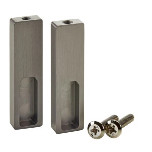 SOTECH NANO Schrankstangenlager, 1 Paar Unterbau aus massivem Aluminium in Titanoptik mit Schrauben.