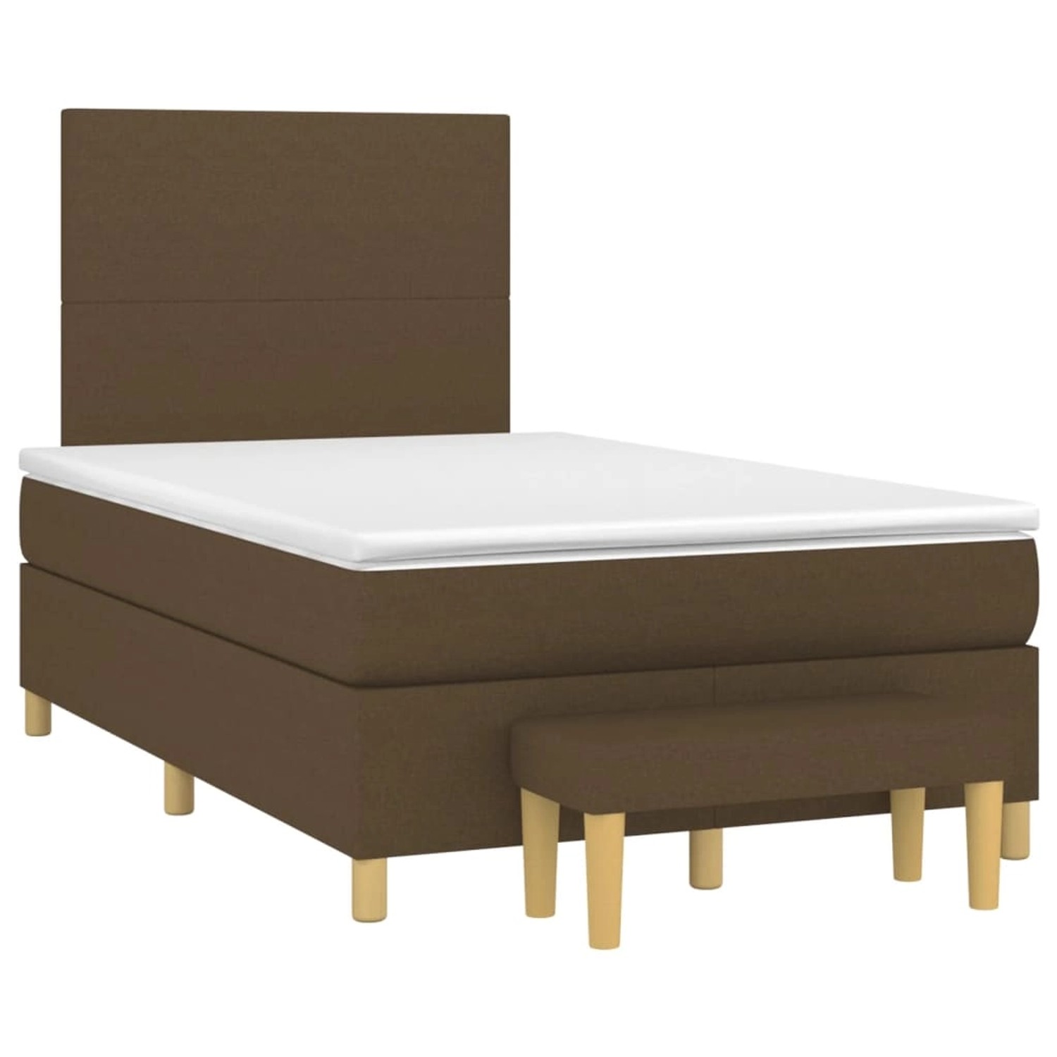 vidaXL Boxspringbett mit Matratze Dunkelbraun 120x190 cm Stoff2100628 günstig online kaufen
