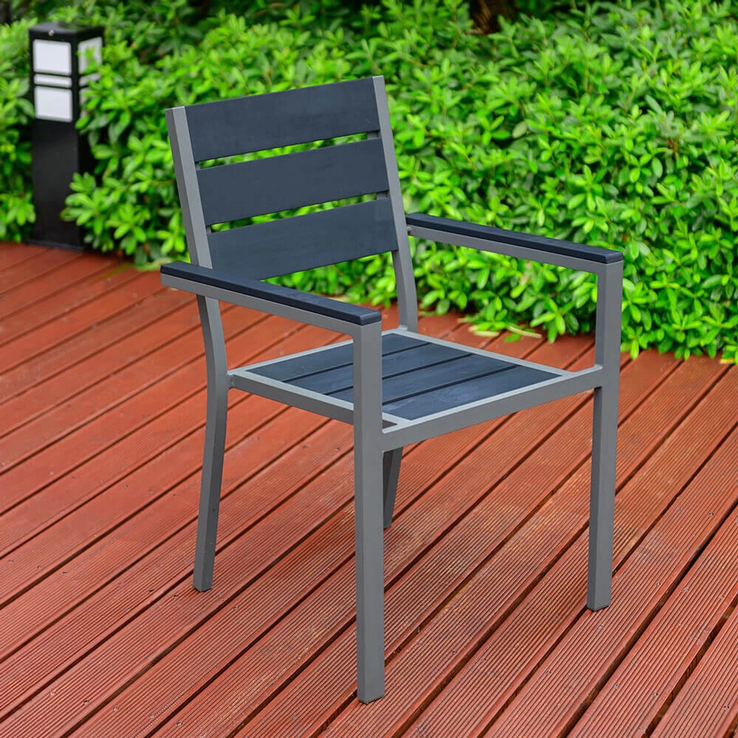 Home Deluxe Gartenstuhl Madera Stapelbar - Anthrazit Aluminium 150kg Belastbar