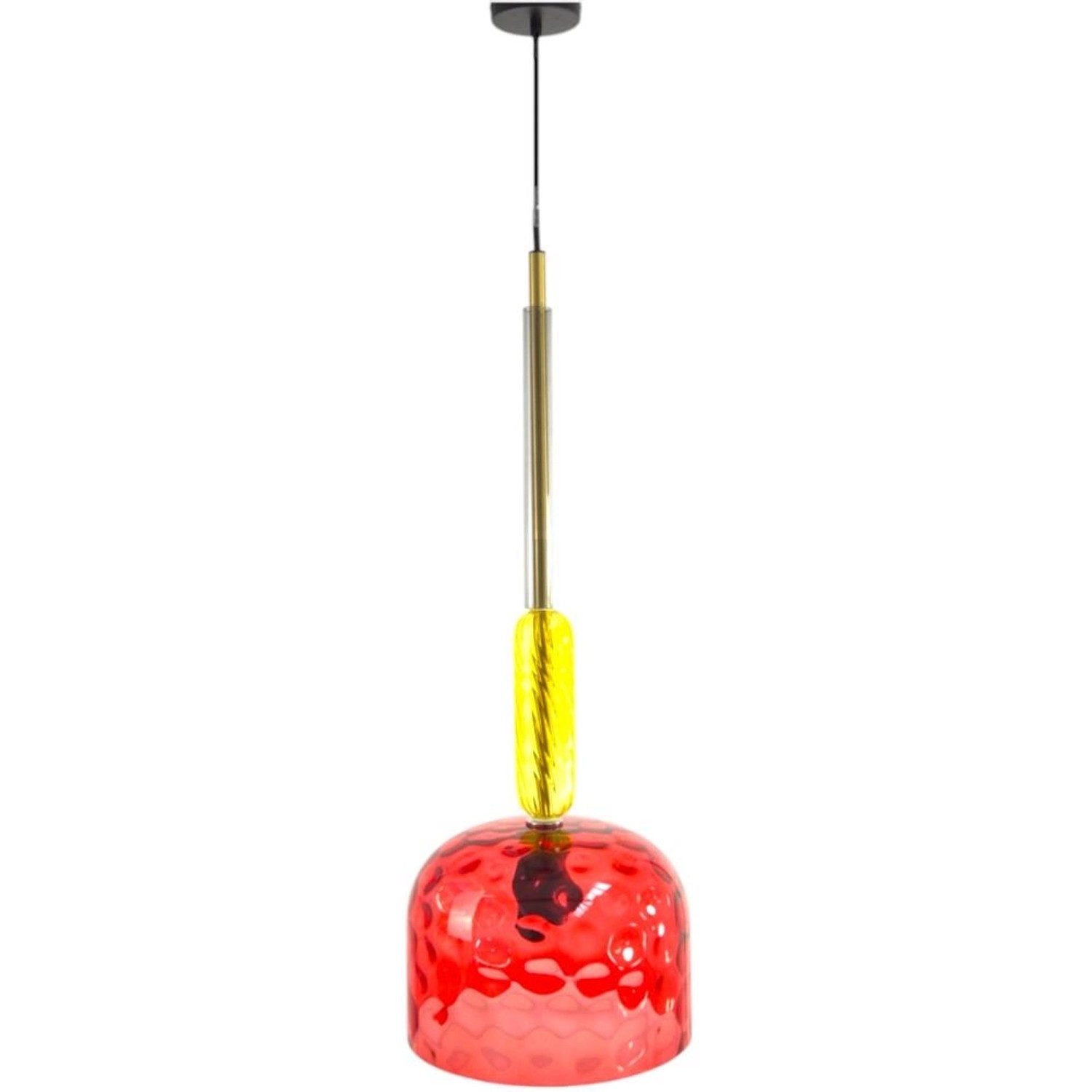 Dapo Decken Pendelleuchte Ayla 20cm Glas Rot Gelb E27 IP20 günstig online kaufen