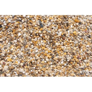 Bunte Flusskiesel, 6-8 mm, ideal für Garten- und Landschaftsbau.