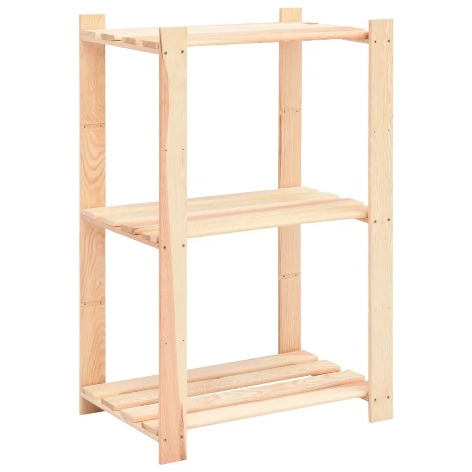 vidaXL Lagerregal mit 3 Böden 60x38x90 cm Kiefer Massivholz 150 kg 286201