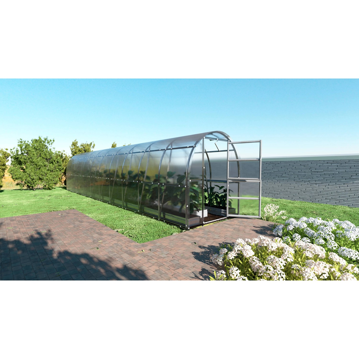 Klasika Greenhouses Slim*KLASIKA Gewächshaus 20m², 2m x 10m mit 6 mm Polyca günstig online kaufen