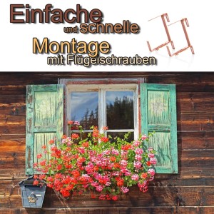 BigDean Blumenkastenhalterung 10 Stück Terrakotta Für Balkon Und Geländer Einfache Befestigung Für Pflanzkästen Und Blumenkästen 3 Fach
