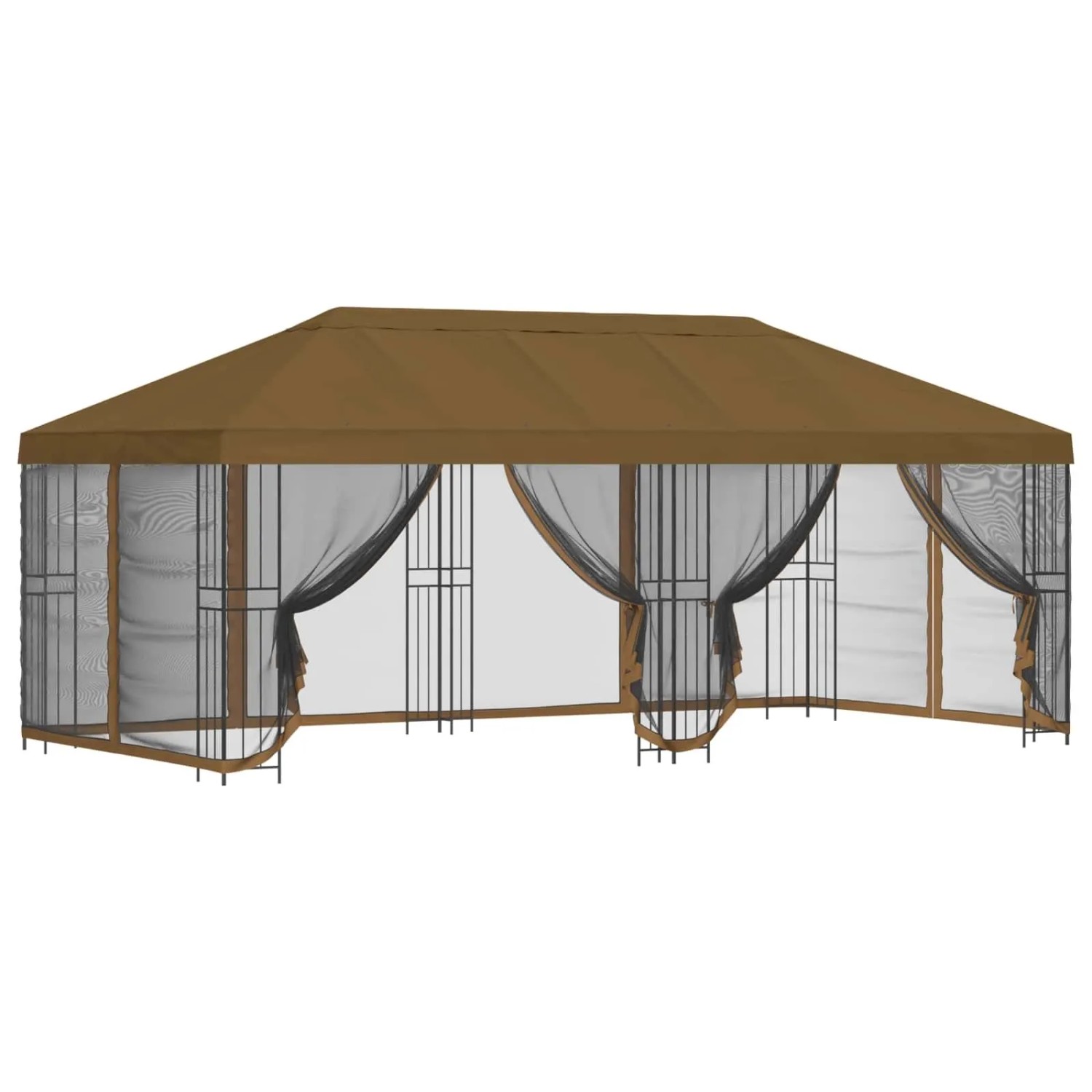 vidaXL Pavillon mit Seitenwänden 6 x 3 m Taupe Polyester und Stahl 190 3375999