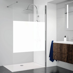 Breuer Walk-In Duschwand Panorama, 90 cm, Chrom, mit Intima-Dekor für mehr Privatsphäre.