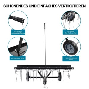 Wiltec Vertikutierer 100Cm Für Aufsitzmäher Rasenlüfter Rasenpflege Rasentraktor
