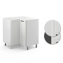 Vicco Eckunterschrank R-Line, Landhausstil in Weiß/Weiß, 76 cm, ohne Arbeitsplatte.