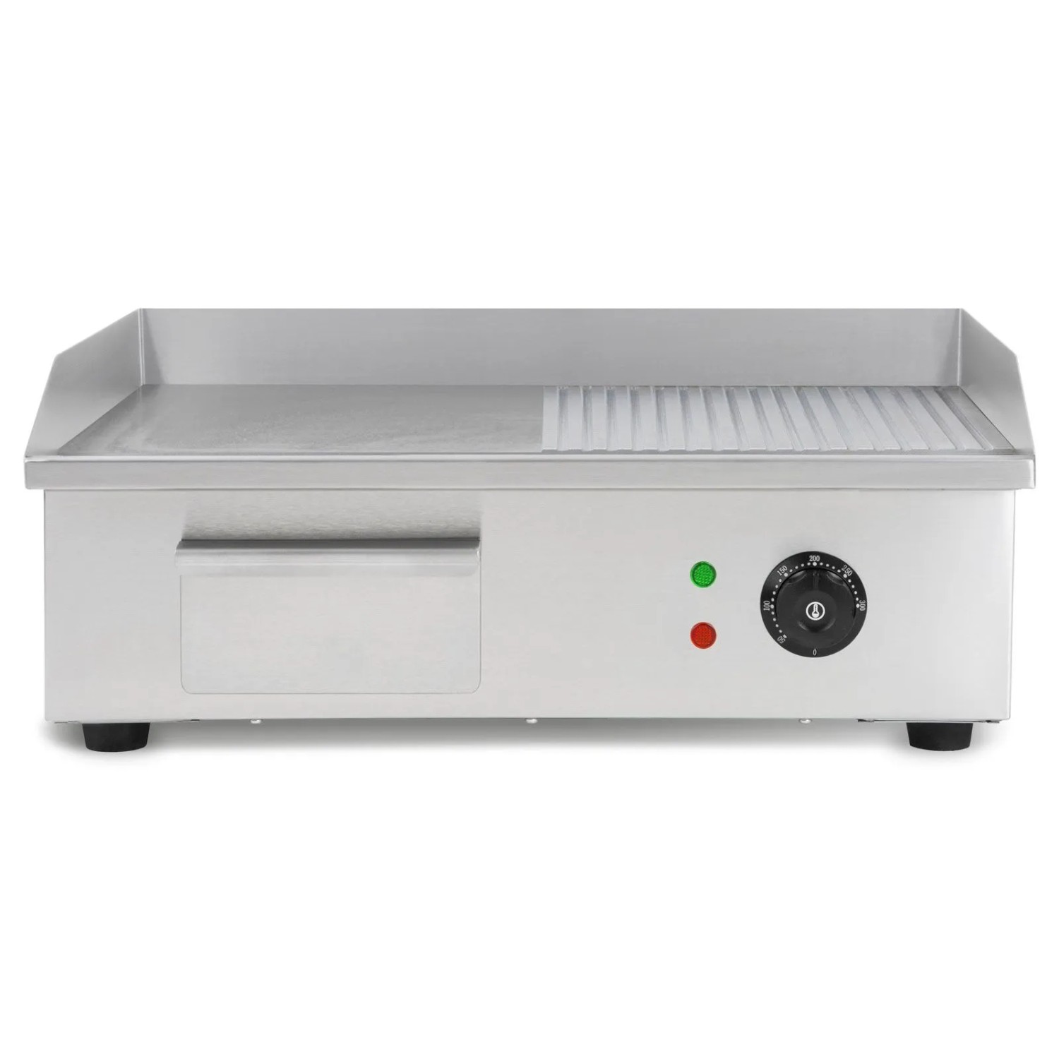 VERTES Elektro Grillplatte 3000 W Plancha Edelstahl Glatt & Gerillt 55 x 35 cm 50 bis 300 °C_3