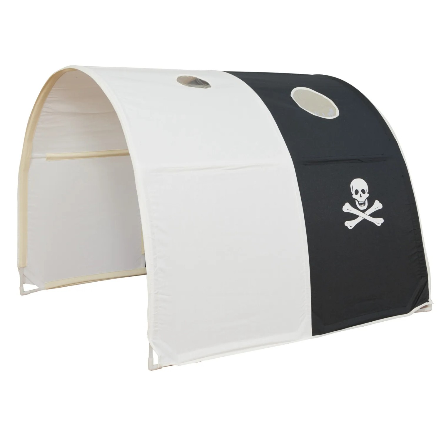 Homestyle4u Tunnel Bogen Zelt Bettzelt Schwarz für Hochbett