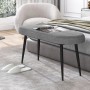 Graue Costway Polsterbank mit schwarzen Metallbeinen, 113 cm, als stilvolle Sitzbank für Schlafzimmer oder Flur.