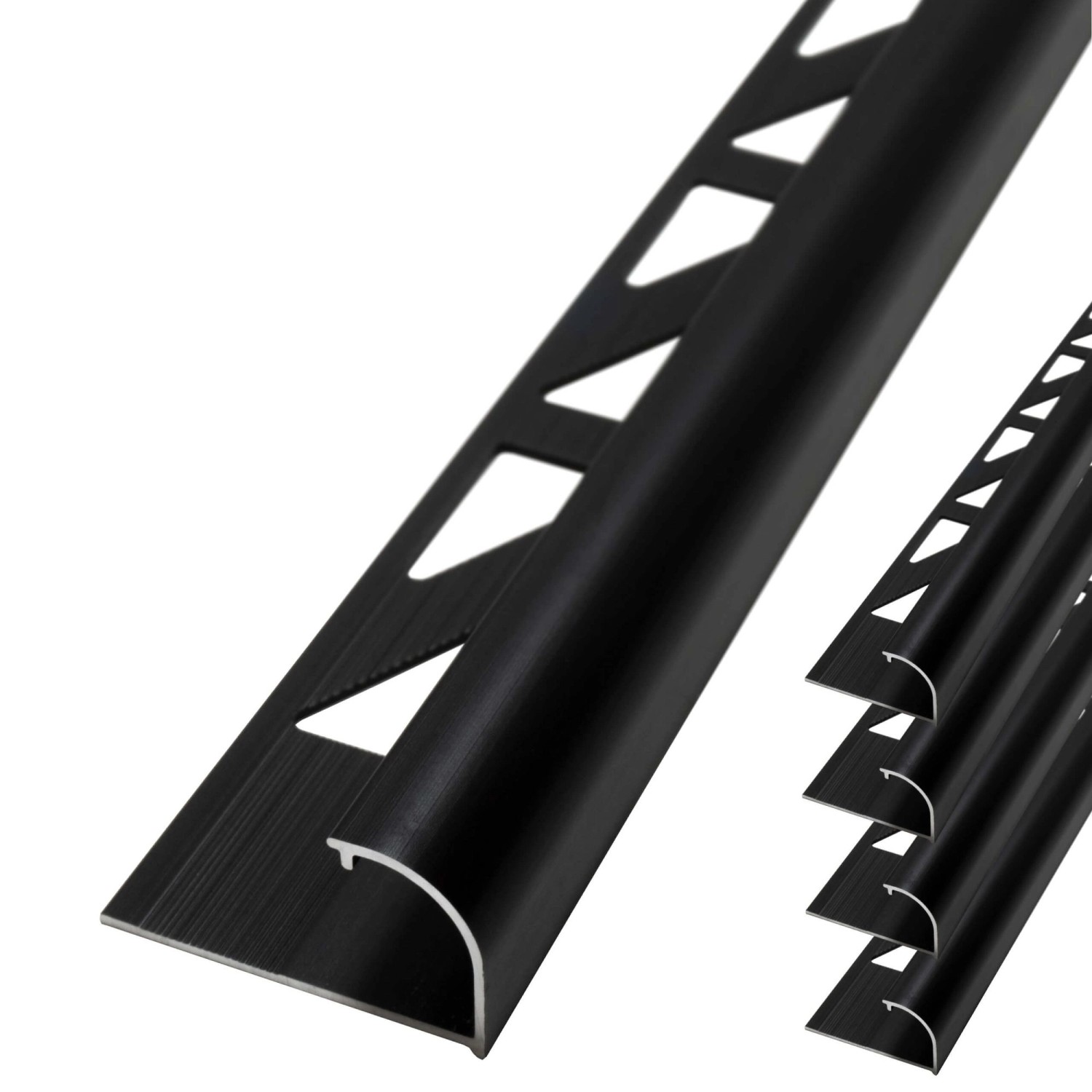 Dalsys Fliesenschiene Viertelkreis 5x 2,5m x 12,5mm Aluminium Schwarz günstig online kaufen