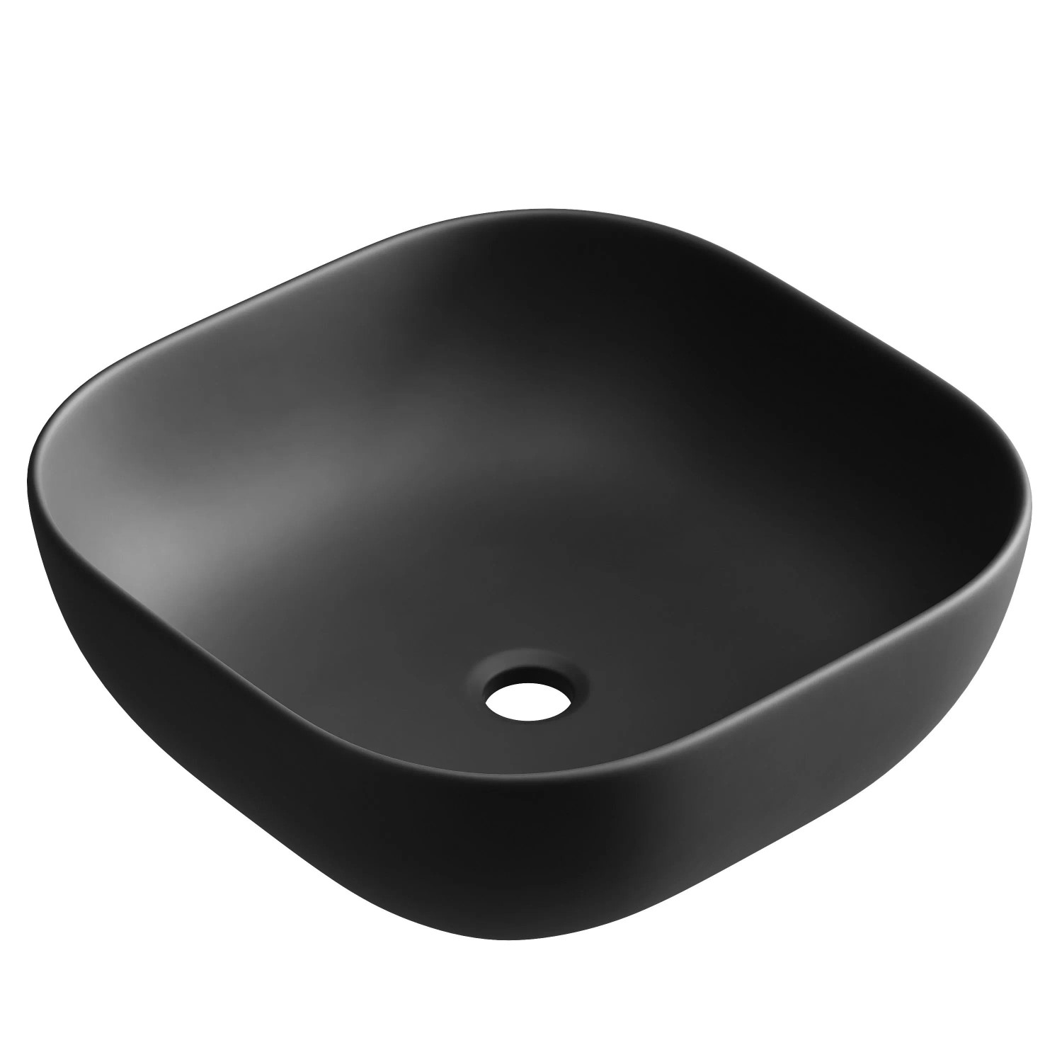 Planetmöbel Aufsatzwaschbecken 42,5 cm Schwarz Matt Oval Keramik