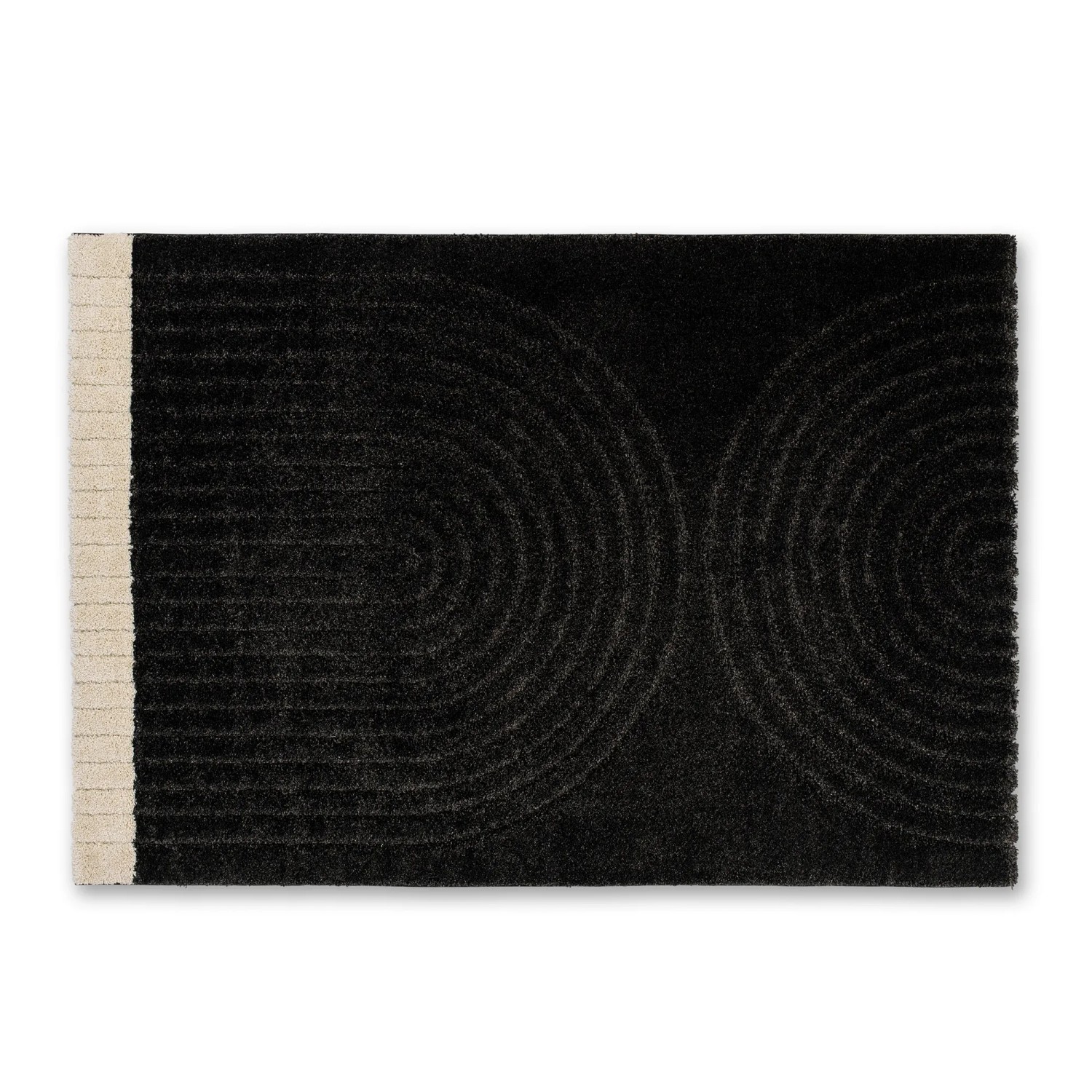 Schöner Wohnen Teppich Winsome Halbrund 80 cm x 150 cm Schwarz