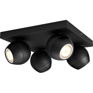 Schwarzer Philips Hue LED-Spot mit 4 Leuchten (Buckram).