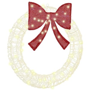 vidaXL Kranz mit LED -Streifenleuchten Warmweiß 75 cm Acryl 42019121