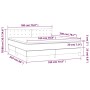 Graues Boxspringbett 180x200 cm mit Matratze und Kunstlederbezug.