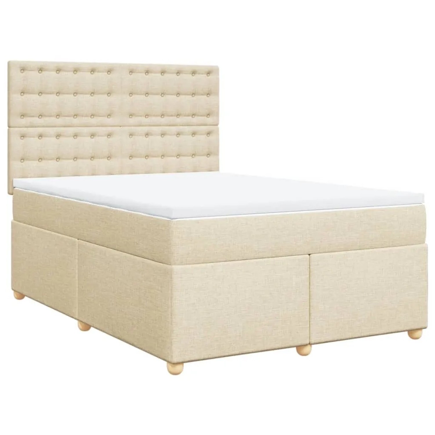 vidaXL Boxspringbett mit Matratze Creme 160x200 cm Stoff 3293650 günstig online kaufen