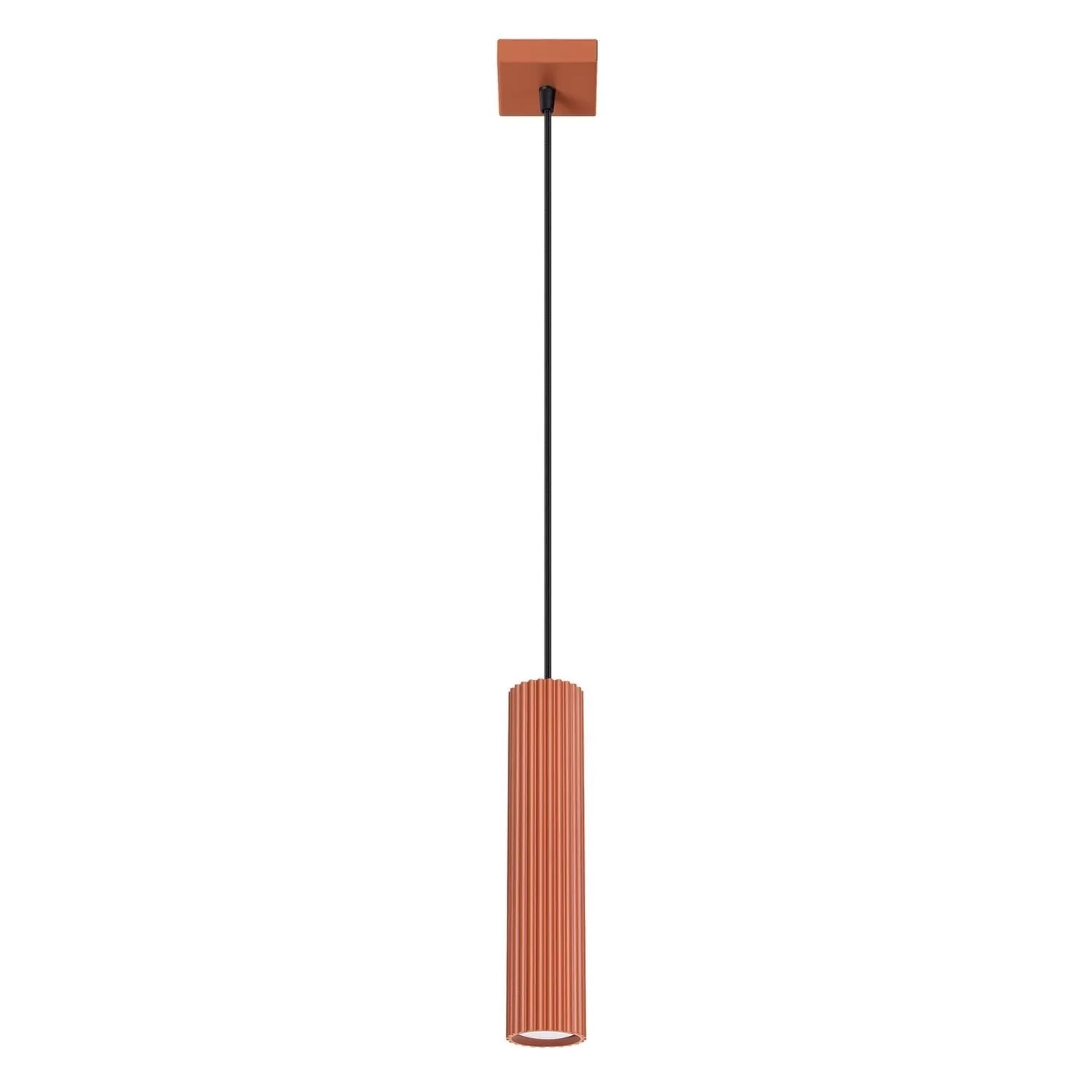 Licht-Erlebnisse Hängeleuchte Schmal GU10 Ø 8 cm Rot Metall Höhenverstellbar