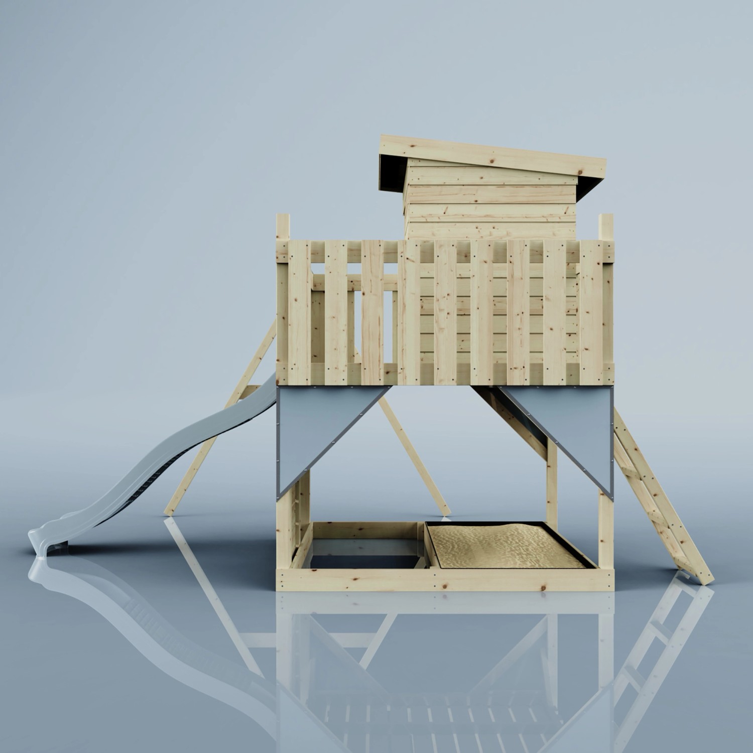 PolarPlay Spielturm Alma, mit Kinderschaukel, Eisblau kaufen bei OBI