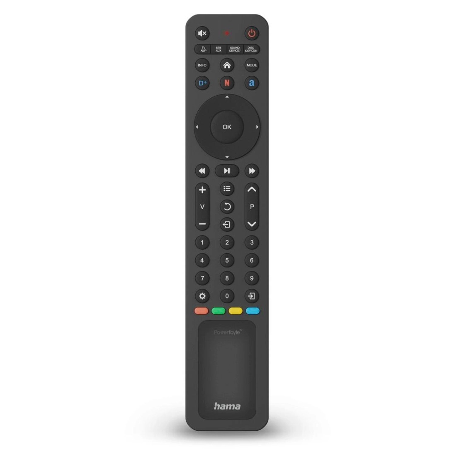 Hama Universal-Fernbedienung TV IR Solar für 8 Geräte lernfähig App-Tasten