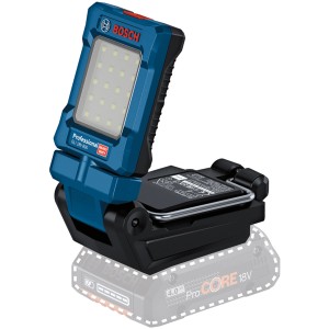 Bosch Professional Akku-Lampe GLI 18V-800: LED-Baustrahler mit Akku und flexiblem Leuchtenkopf.