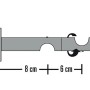 Schöner Wohnen Wandhalter Leon 2-läufig, weiß-matt, Maße: 8 cm und 6 cm, für Gardinenstangen.