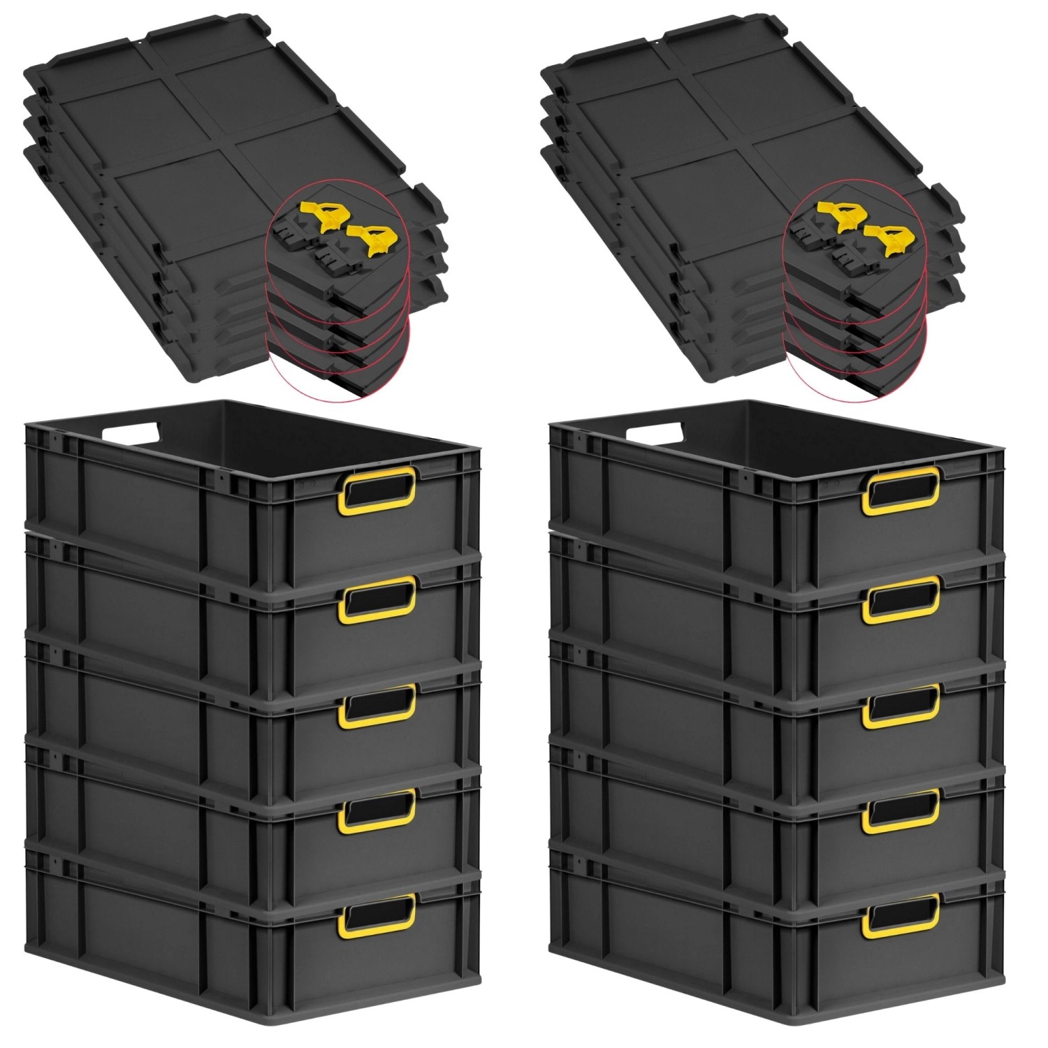 PROREGAL SuperSparSet 10x Eurobox Nextgen Color Mit Scharnierdeckel HxBxT 1 günstig online kaufen