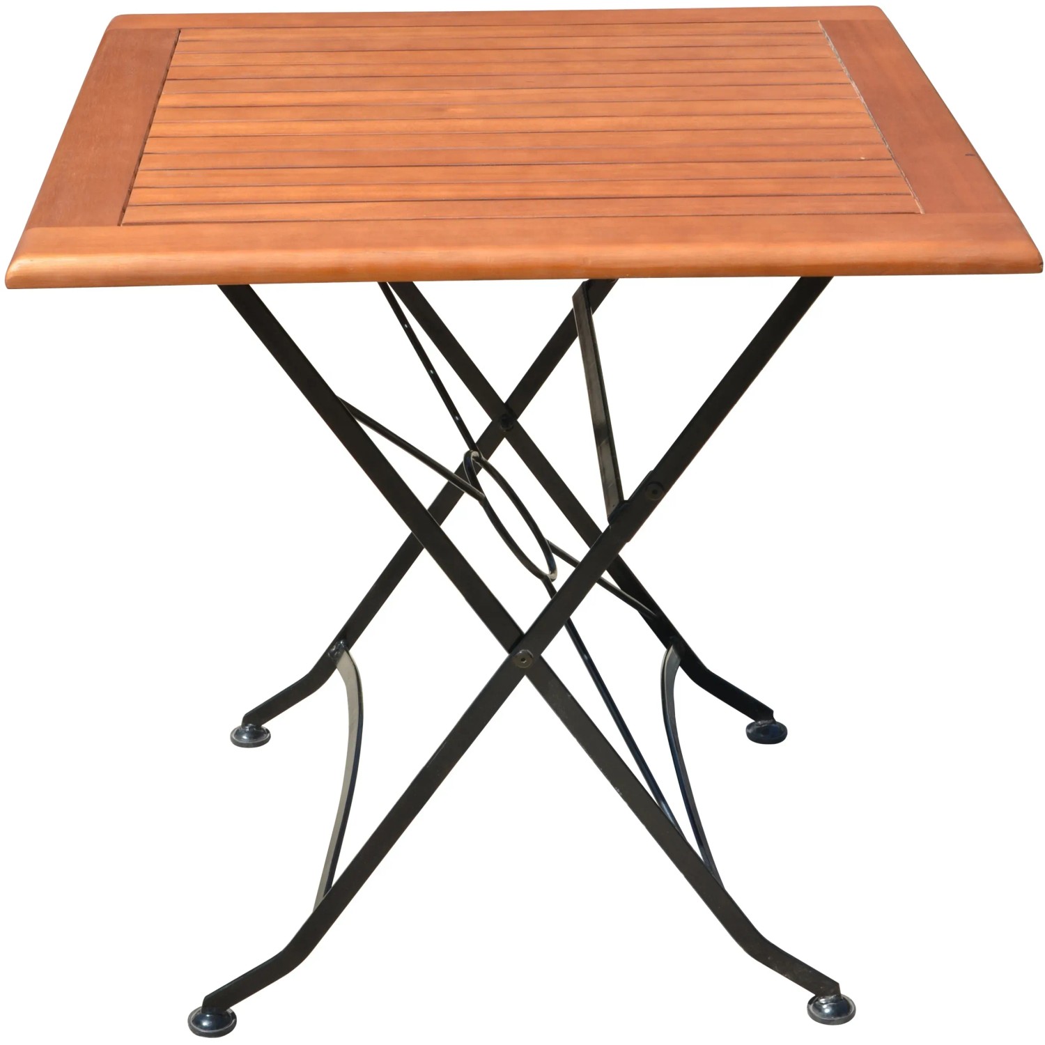 Quadratischer Teak-Klapptisch aus dem 5-teiligen Gartenmöbel-Set Wien von Garden Pleasure.