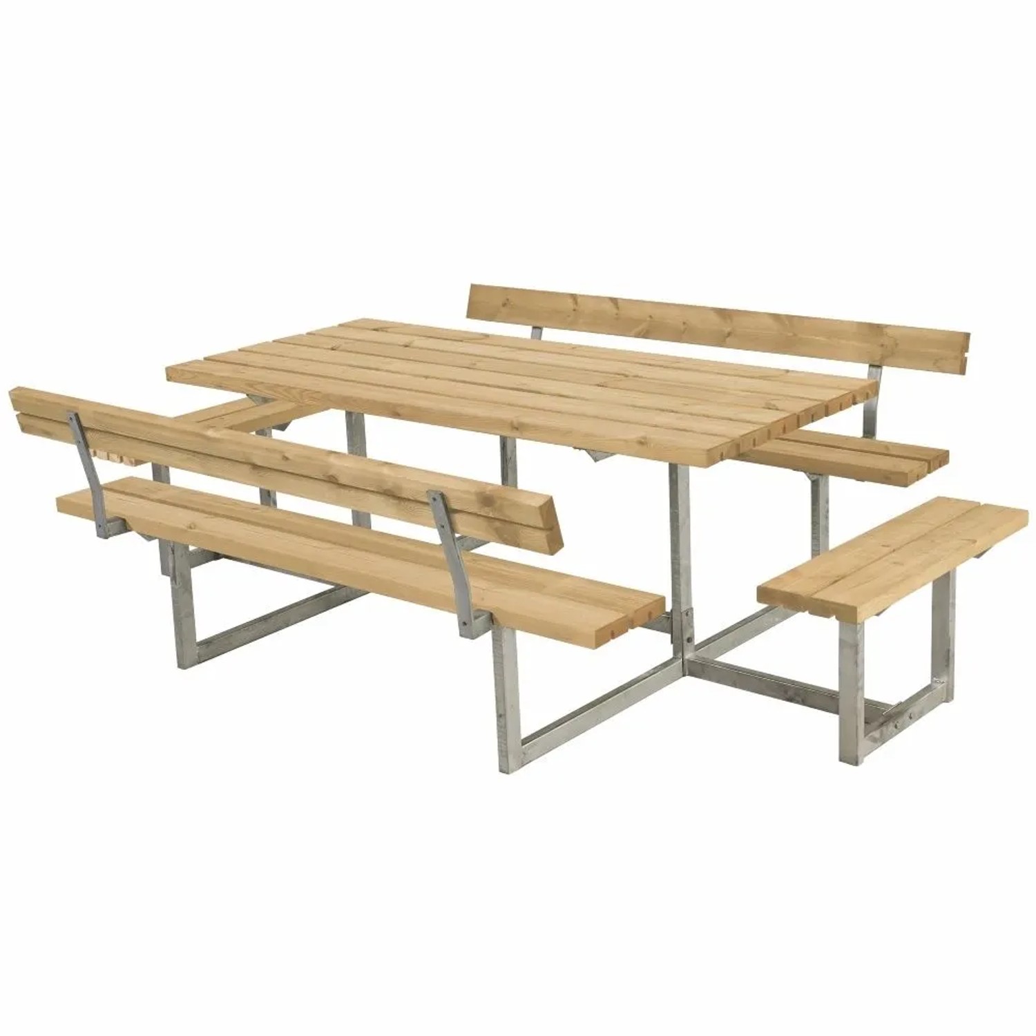 PLUS Gartenmöbel-Set Basic 260 cm mit 2 Rückenlehnen und 2 Anbausätzen ThermoWood