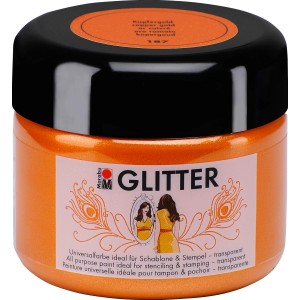 Marabu Glitter Kupfergold, transparente Wandfarbe mit Glitzerpartikeln für Akzente.