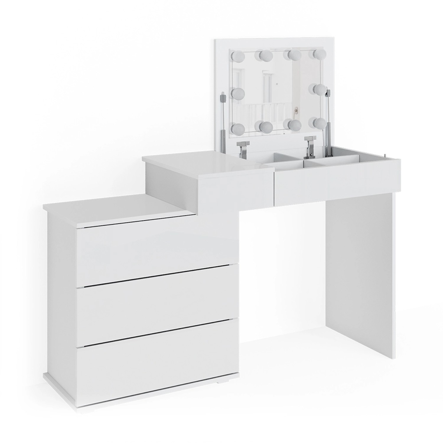 Vicco Schminktisch Lotos Weiß 117.4 cm mit LED Beleuchtung günstig online kaufen