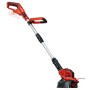 Einhell Akku-Rasentrimmer GE-CT 18/28 Li-Solo, rot/schwarz, mit verstellbarem Holm und Trimmerfaden.