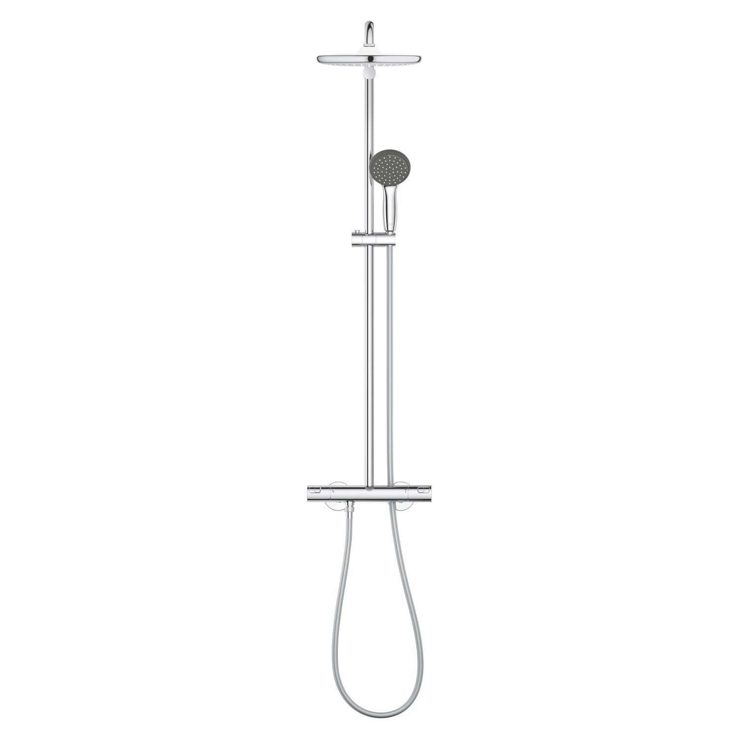 Grohe QuickFix Vitalio Start 250 Duschsystem mit Thermostat für Wandmontage, Kopf- und Handbrause.