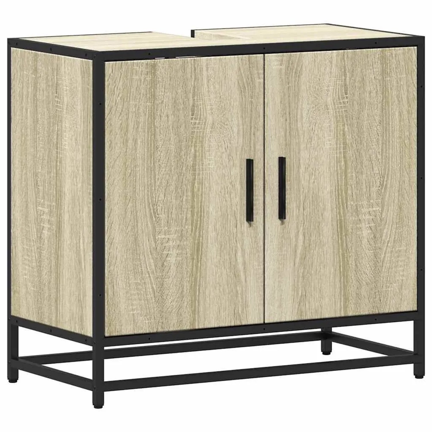 vidaXL Badezimmer-Waschbeckenschrank Sonoma-Eiche 65 x 33 x 60 cm Holzwerks günstig online kaufen