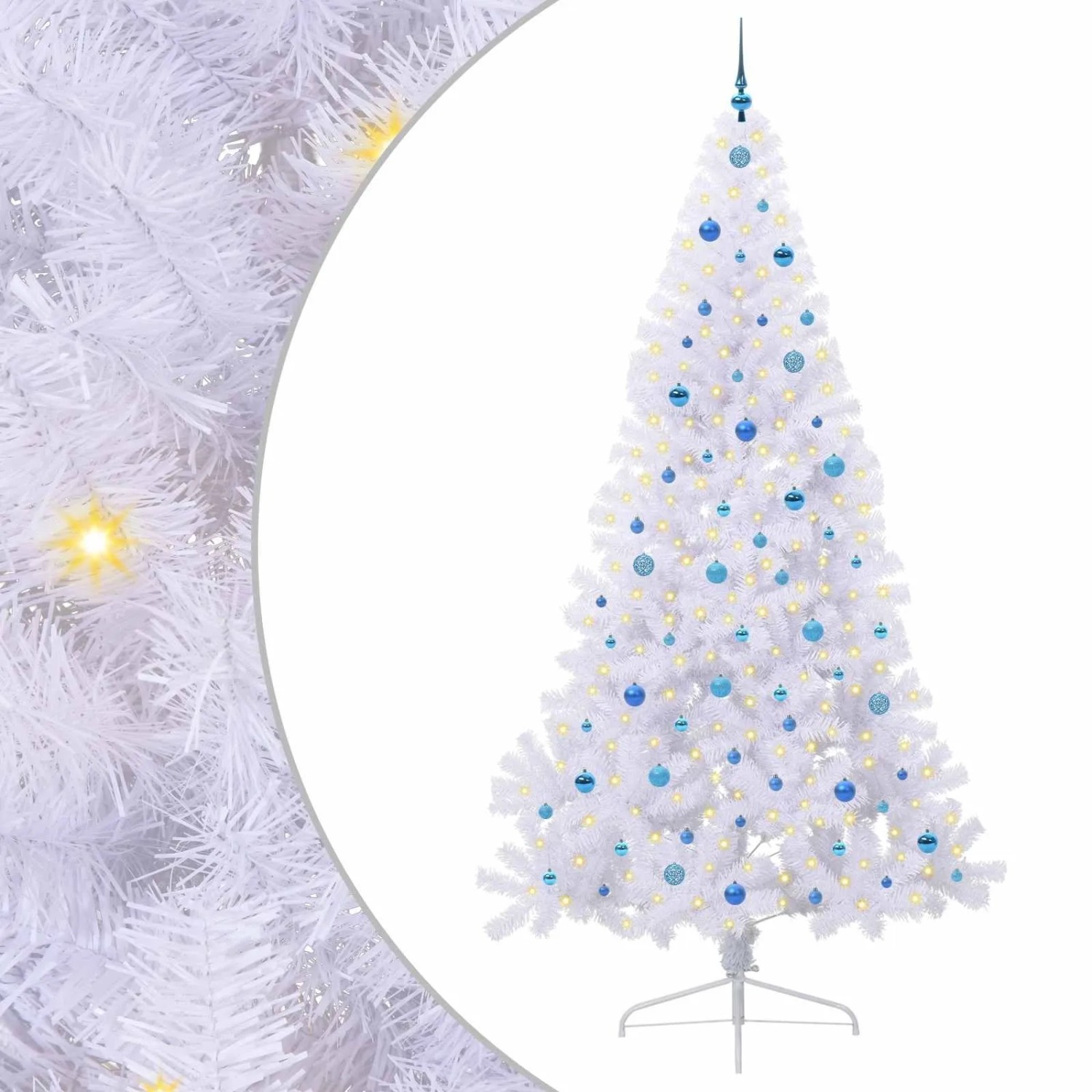 vidaXL Künstlicher Weihnachtsbaum Weiß 240 cm PVC und Stahl 3426841