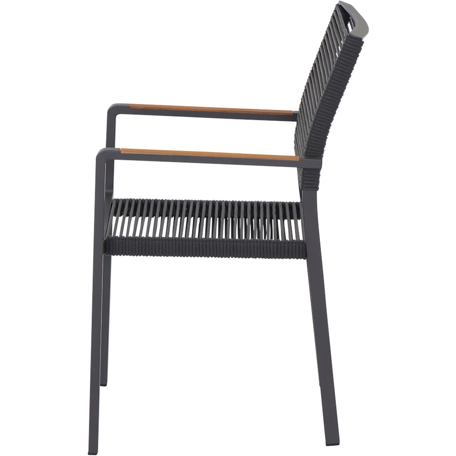 Siena Garden Stapelsessel Leeds Rope 58 cm x 54 cm x 88 cm Anthrazit