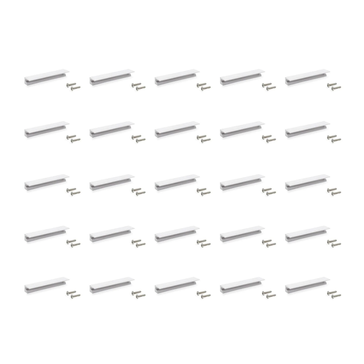 Emuca Lot von 20 Selbstklebende Möbelgriffe Chiva L126 mm Aluminium Matt Eloxiert