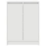Weißer vidaXL Schuhschrank (57x34x76 cm) mit 2 Türen und 8 Einlegeböden.