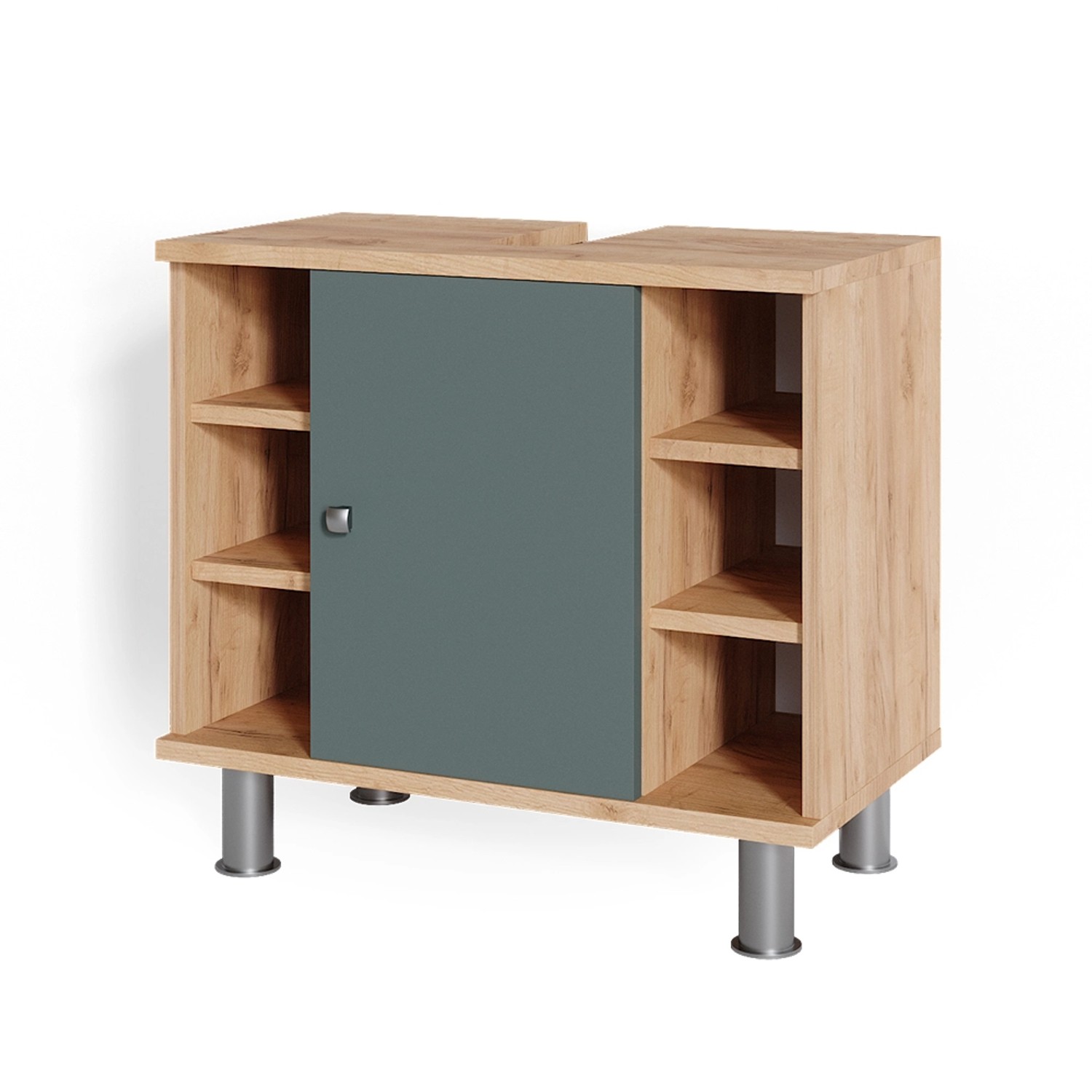 Vicco Waschbeckenunterschrank Fynn Goldkraft Eiche/Grün 60 x 54 cm