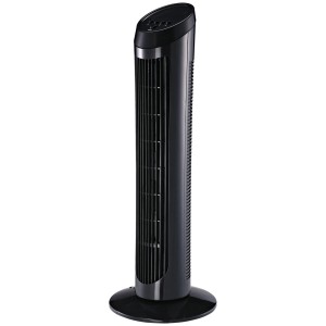 Schwarzer HOMCOM Turmventilator aus Kunststoff, 75 cm hoch, für eine angenehme Kühlung.