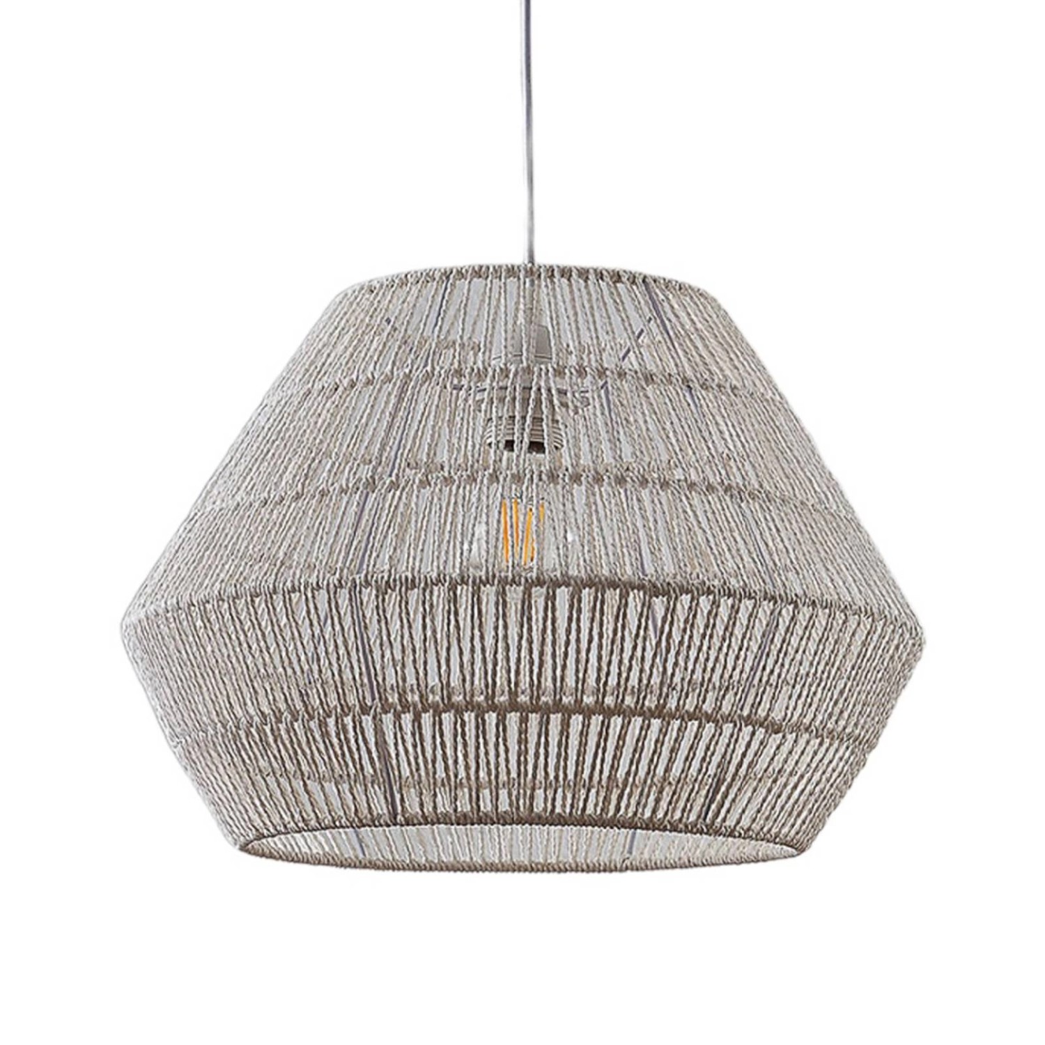 Lindby Pendelleuchte Ottavio 9624287 Modern in Weiß aus Papier 1-flammig E27 Wohnzimmerleuchte
